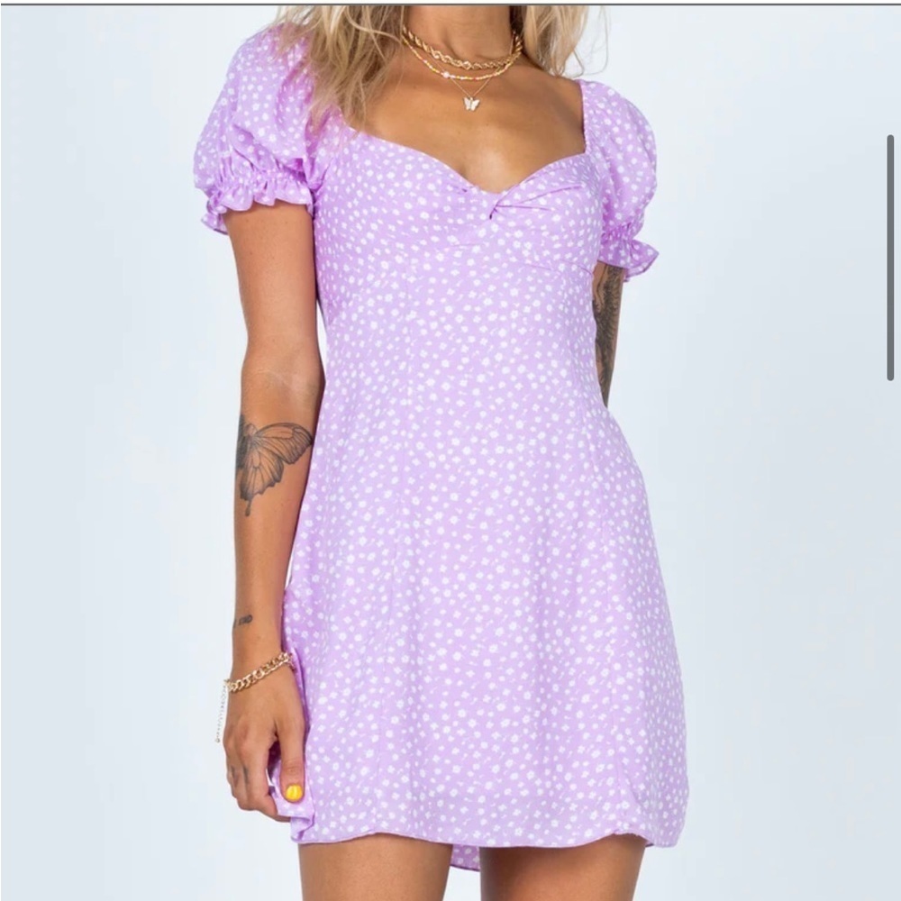Princess Polly Lavender floral mini dress Size 4